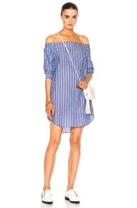 Equipment Gretchen Dress In Blue,stripes