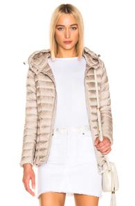 Moncler Raie Short Parka In Neutral