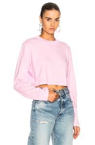 Cotton Citizen Tokyo Long Sleeve Crop Tee In Pink