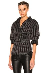 Isabel Marant Verona Top In Black,stripes,red