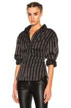 Isabel Marant Verona Top In Black,stripes,red