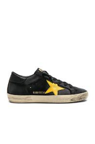 Golden Goose Nubuck Leather Superstar Sneakers In Black