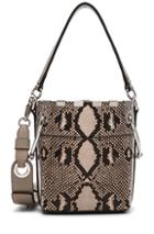 Chloe Mini Roy Python Print Leather Bucket Bag In Gray,animal Print