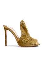 Gianvito Rossi Embroidered Silk & Crepe Satin Mules In Floral,yellow