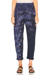 Raquel Allegra Easy Pants In Blue,purple,ombre & Tie Dye