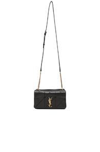 Saint Laurent Patchwork Leather Monogramme Jamie Chain Wallet In Black