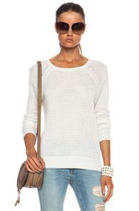 Vince Raglan Thermal Cashmere-blend Sweater In White