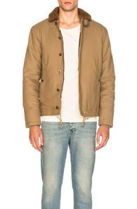 Kolor Beacon Sheep Shearling Collar Jacket In Neutrals