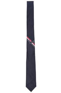 Thom Browne Classic Hector Stripe Tie In Blue