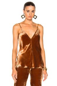 Juan Carlos Obando Velvet High Low Cami In Brown,metallics