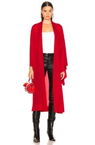 Norma Kamali Midcalf Robe In Red