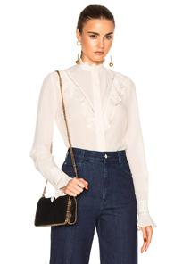 Stella Mccartney Silk Crepe Shirt In Neutrals