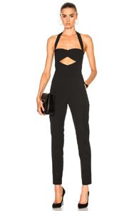 Michelle Mason Cut Out Bandeau Halter Jumpsuit In Black