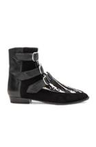 Isabel Marant Suede Rowi Mods Boots In Black,animal Print