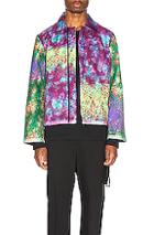 Craig Green Vibrating Floral Line Stitch Worker Jacket In Green,ombre & Tie Dye,purple