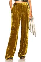 Attico Caterina 3 Velvet Trousers In Yellow