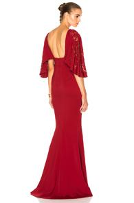 Zuhair Murad Embroidered Cady Stretch Dress In Red