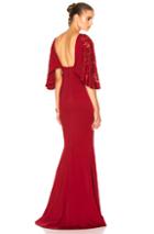 Zuhair Murad Embroidered Cady Stretch Dress In Red