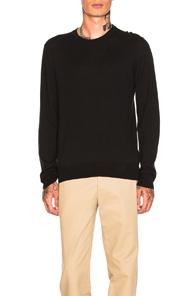 Maison Margiela Gauge 14 Crewneck With Elbow Patches In Black