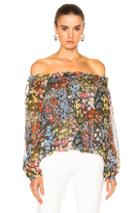 Needle & Thread Flowerbed Smock Top In Floral,green,red
