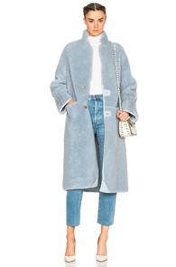 Apiece Apart Las Nubes Sheep Shearling Coat In Blue
