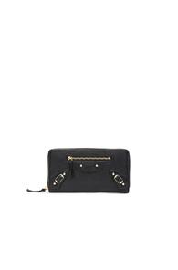 Balenciaga Classic Continental Wallet In Black