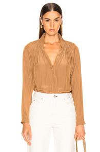 Smythe Gathered Blouse In Brown