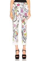 Etro Printed Pants In White,abstract,animal Print,floral,green