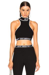 Off-white Cannette Turtleneck Top In Black,white