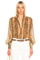 Zimmermann Ninety Six Lantern Blouse In Animal Print,brown,neutral