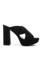 Elysewalker Los Angeles Marilyn Suede Mule Heels In Black
