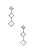 Alessandra Rich Long Diamond Crystal & Plexiglass Earrings In Metallic