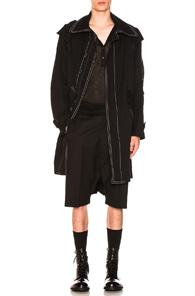 Ann Demeulemeester Contrast Stitch Coat In Black