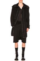 Ann Demeulemeester Contrast Stitch Coat In Black