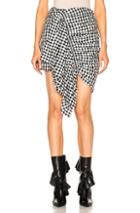 Marques ' Almeida Shirting Front Gathered Skirt In Black,checkred & Plaid
