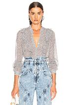 L'agence Nadine Ruffle Shoulder Blouse In Black,novelty,white