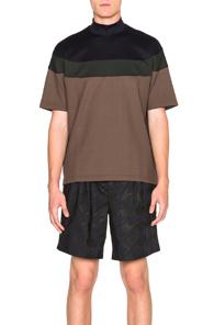 Kolor Colorblock Top In Brown,stripes