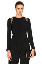Roland Mouret Ebner Stretch Crepe & Layered Lace Top In Black
