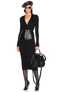 Maison Margiela Rib Knit Long Cardigan In Black