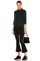 Frame Denim Side Tie Cropped Sweater In Green