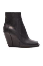 Rick Owens Open Toe Leather Booties In Black