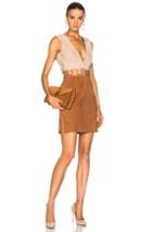 Understated Leather Ultimate For Fwrd Suede Colorblock Dress In Brown,neutrals