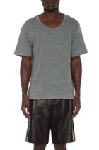 T By Alexander Wang Classic Low Neck Tee In Gray