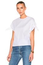 Rosetta Getty Cotton Poplin Wrap Sleeve Shirt In White