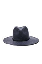 Janessa Leone Morgan Short Brimmed Panama Hat In Blue