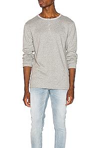 Frame Long Sleeve Henley In Gray