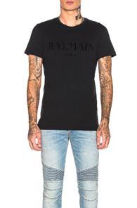Balmain Tonal Logo Tee In Black