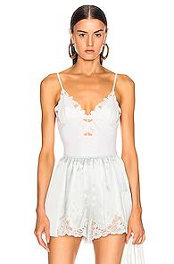 Fleur Du Mal Lily Lace Bodysuit In White
