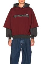 Gosha Rubchinskiy Combo Hooded Sweatshirt In Gray,red