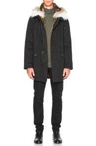 Yves Salomon Parka With Coyote Fur In Black